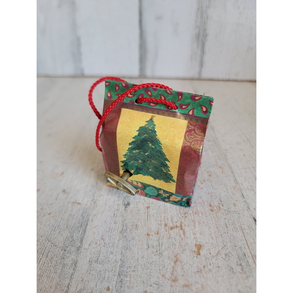 Mini Xmas gift bag wind up musical figure unique tree home decor figure